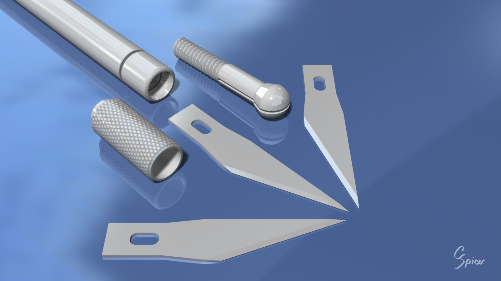 Hobby Knife 3D model_1