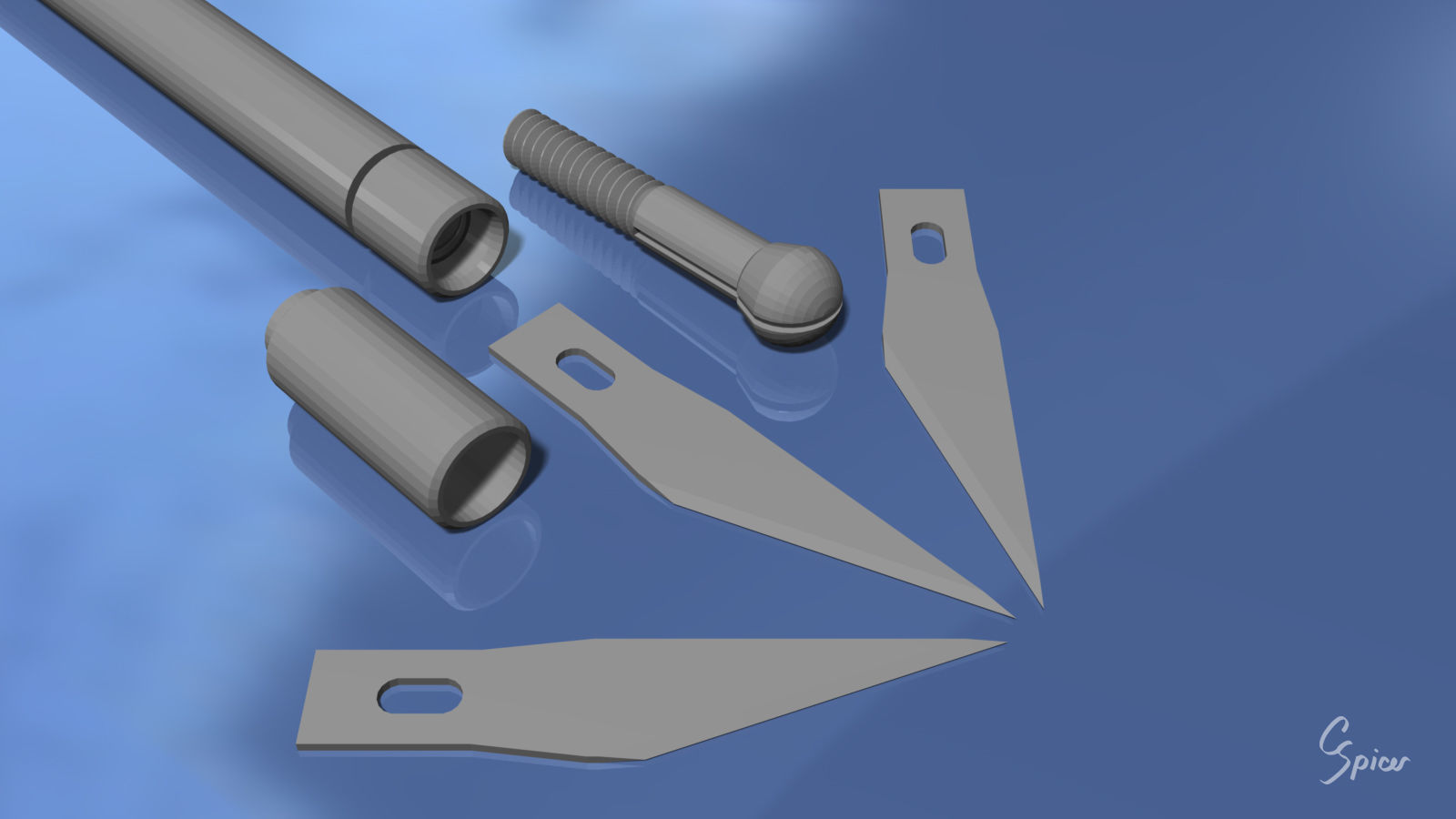 Hobby Knife 3D model_9