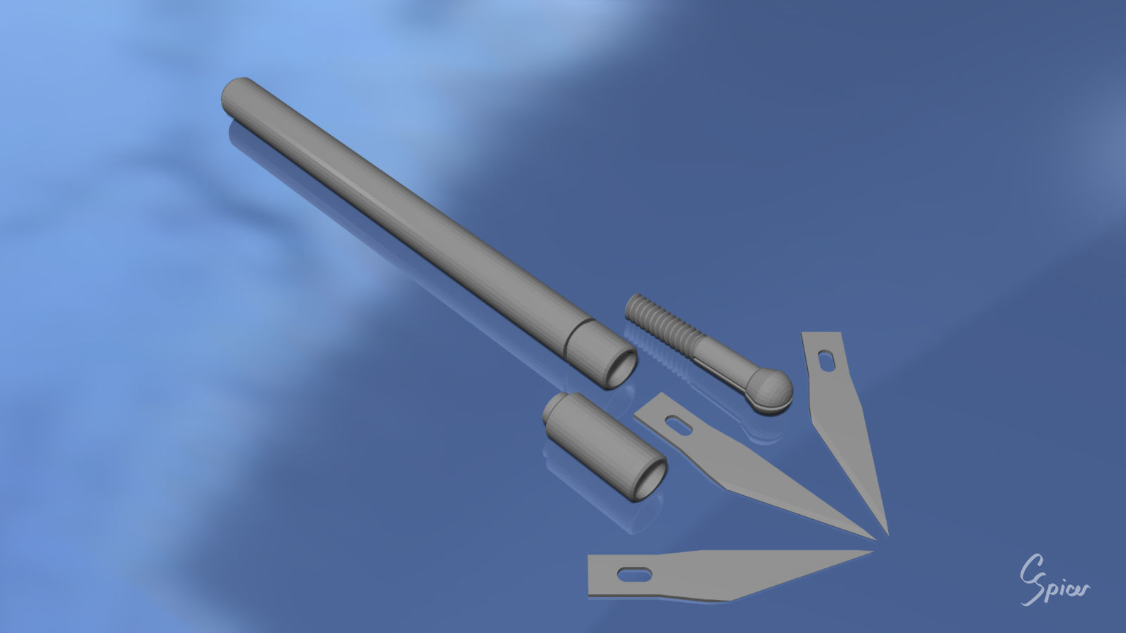Hobby Knife 3D model_11