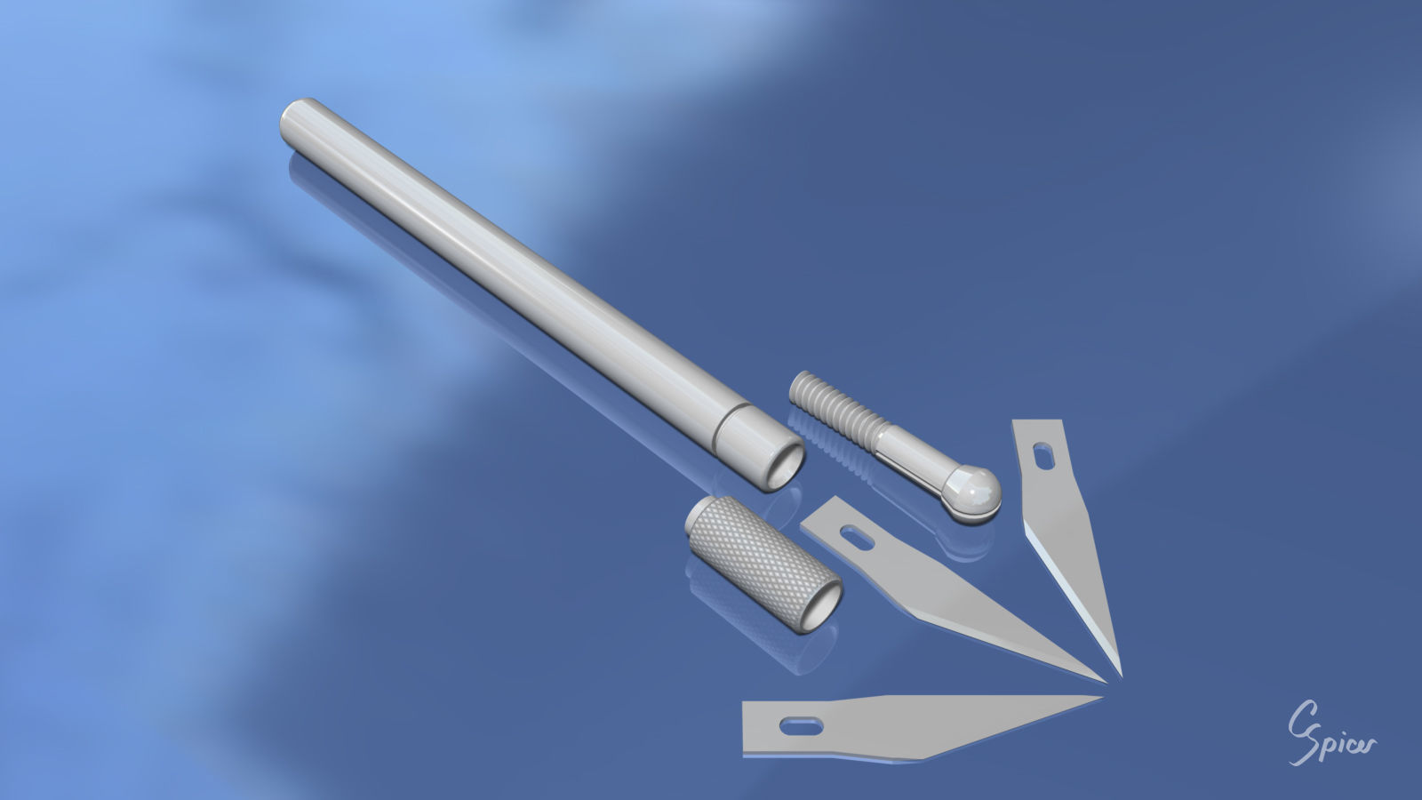 Hobby Knife 3D model_3