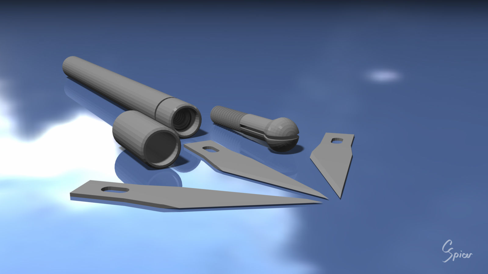 Hobby Knife 3D model_15