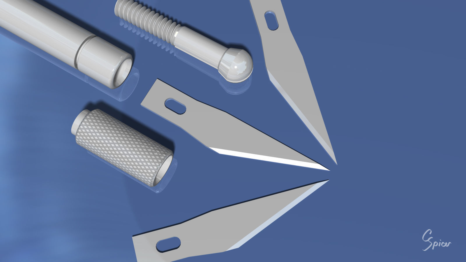 Hobby Knife 3D model_5