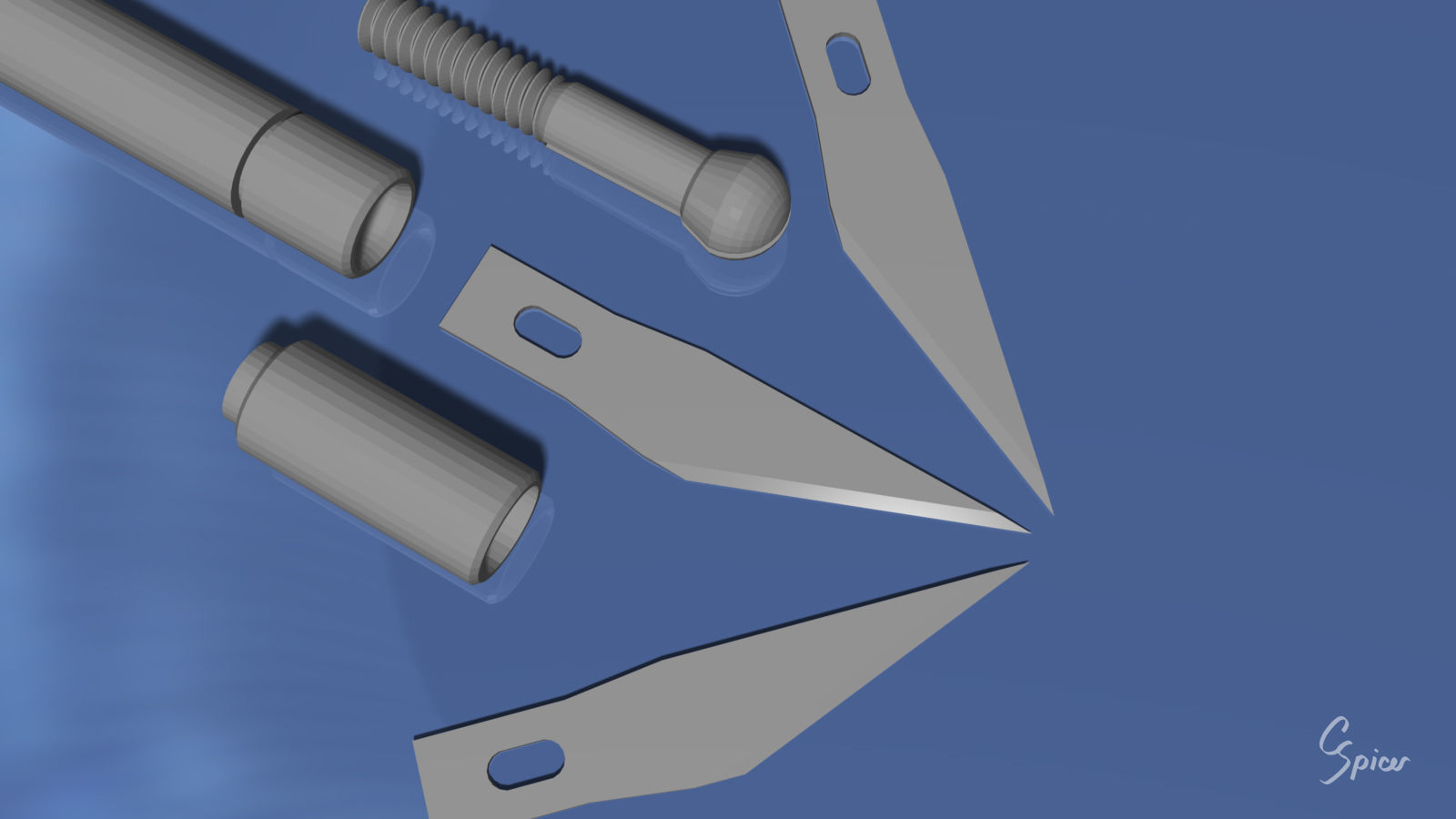 Hobby Knife 3D model_13