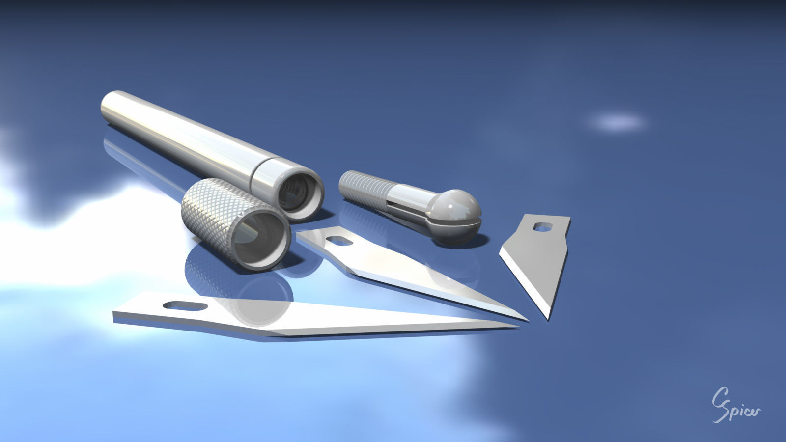 Hobby Knife 3D model_7