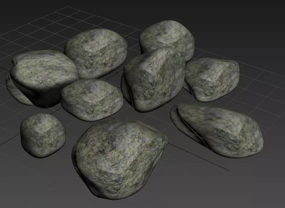 Set of Stones Low-poly 3D model