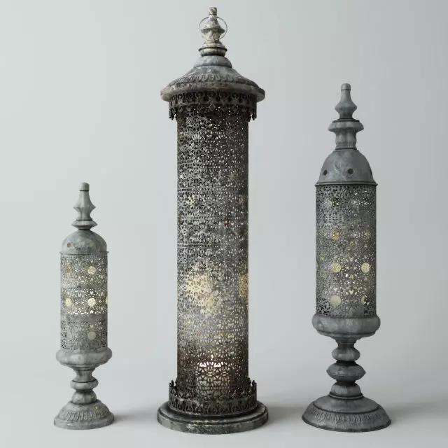 Cylinder Lanterns 3D model_0