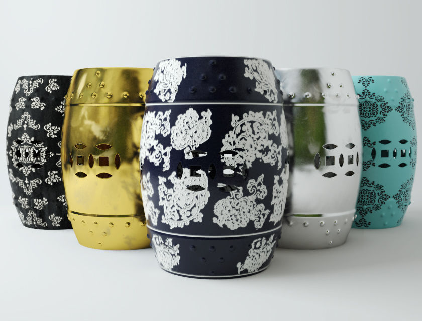 Decorative Garden Stools 3d Model Cgtrader