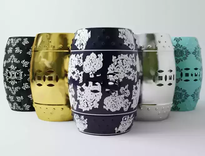 Decorative Garden Stools 3D model