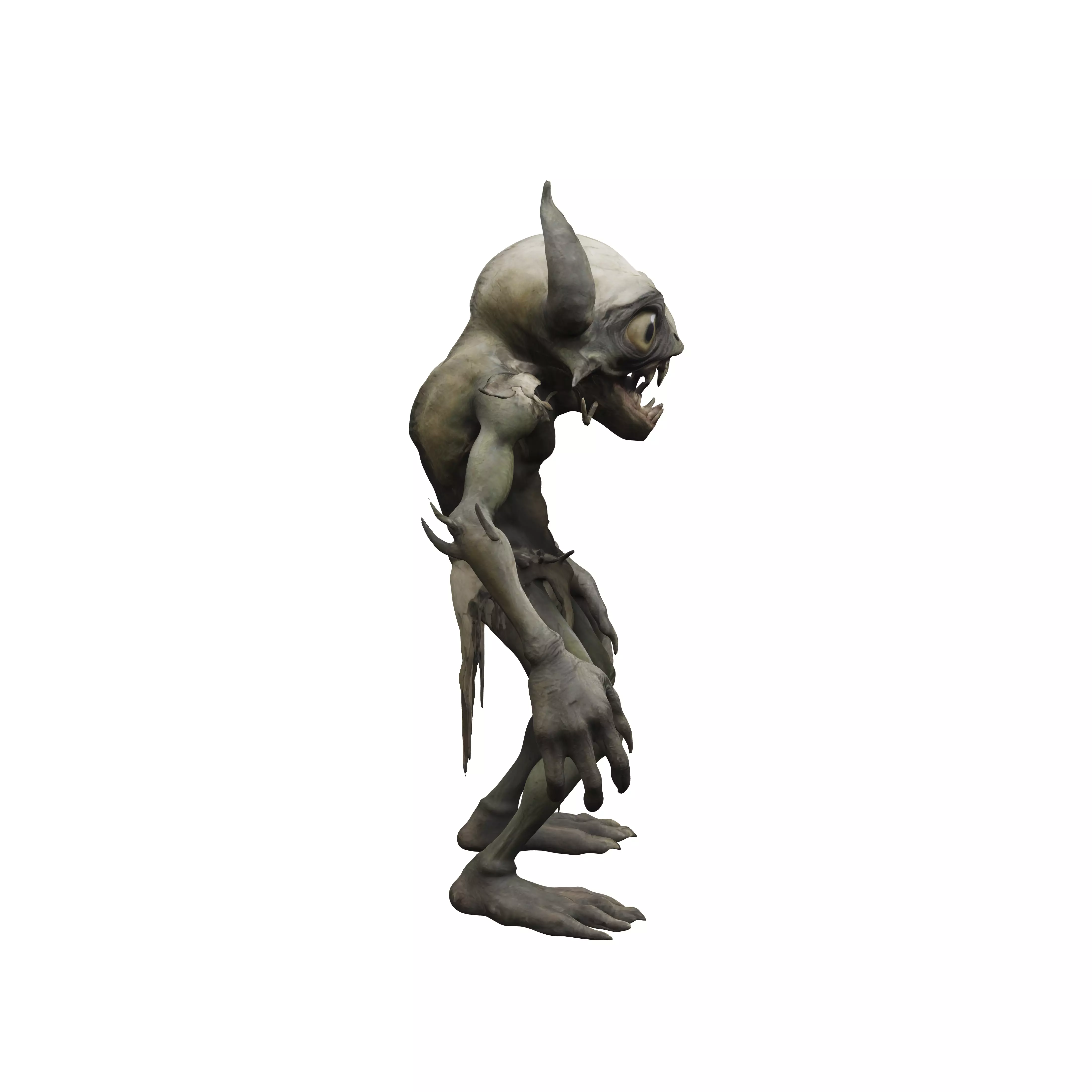 The creature features a hunched humanoid form with multiple s... 3D model
