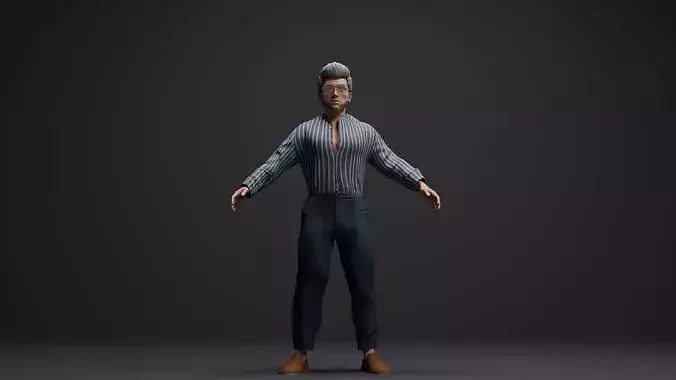 Formal Male Fully Rigged with Sword  Weapon Combat Animations