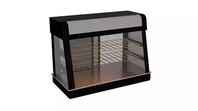 High Res Pie or Pastries Warmer plus Display Cabinet  3D model 4
