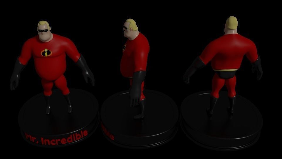Mr Incredible Low-poly 3D model_0