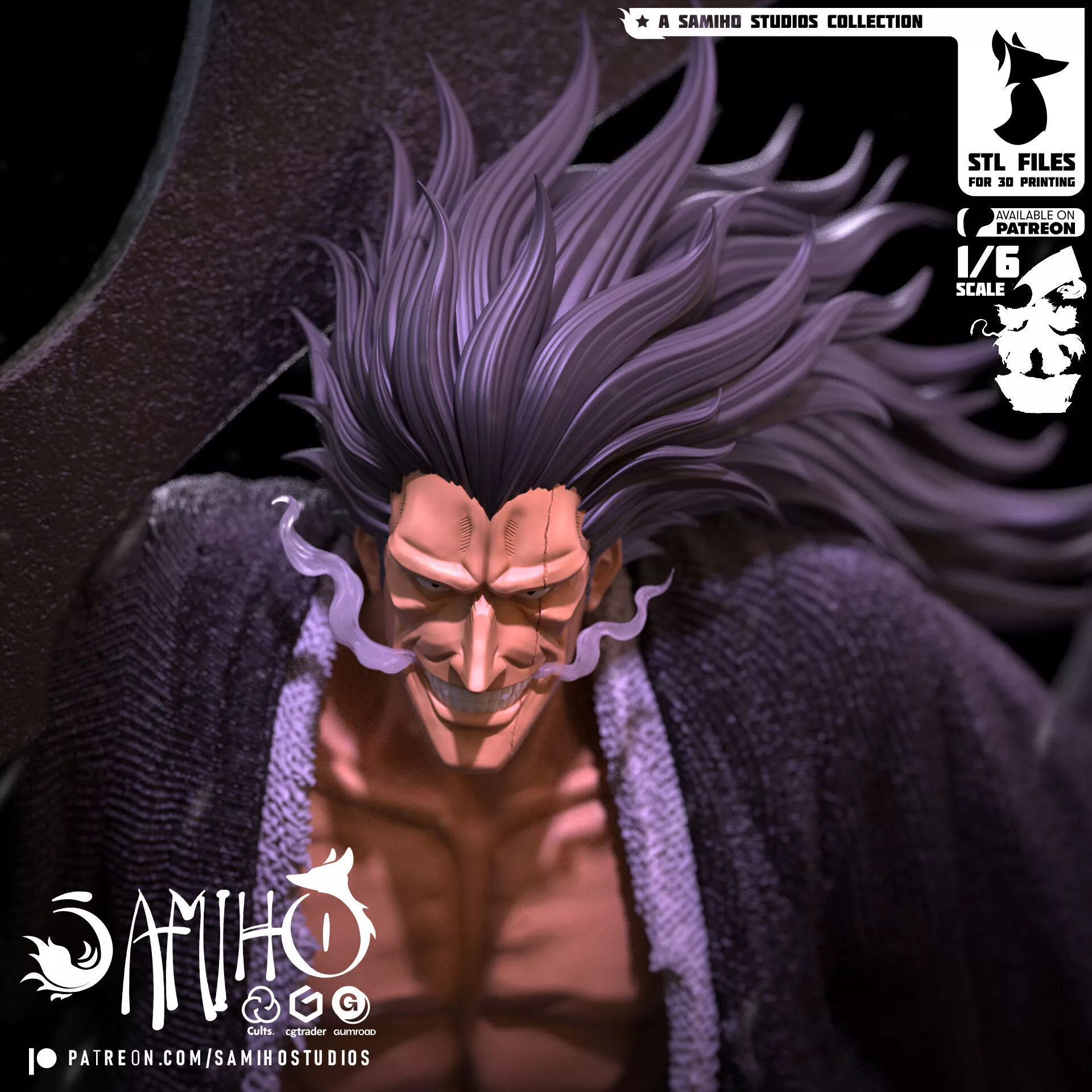 Samiho Studios - Zaraki Kenpachi - STLs ready for printing 3D print model