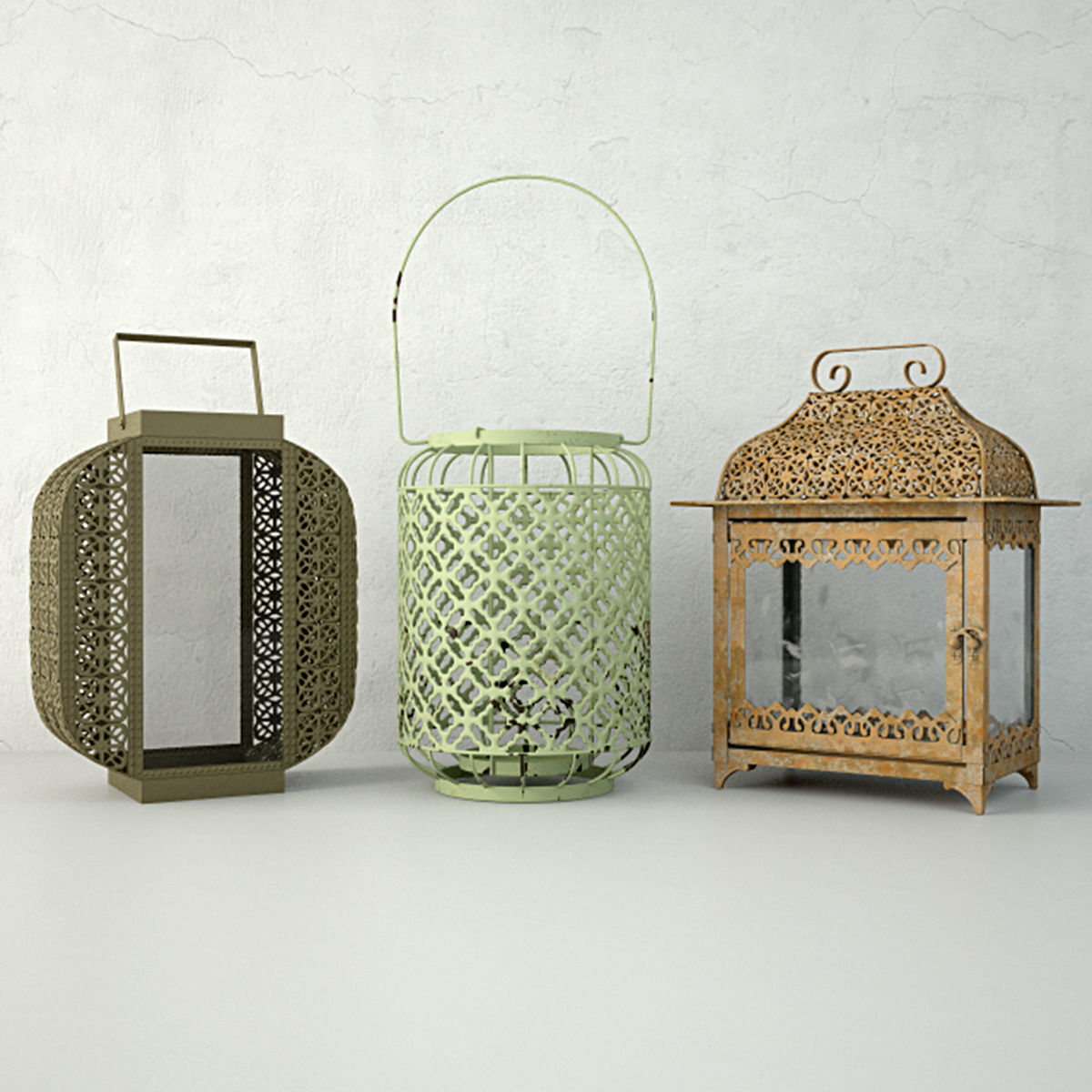Metal Lanterns 2 3D model_1