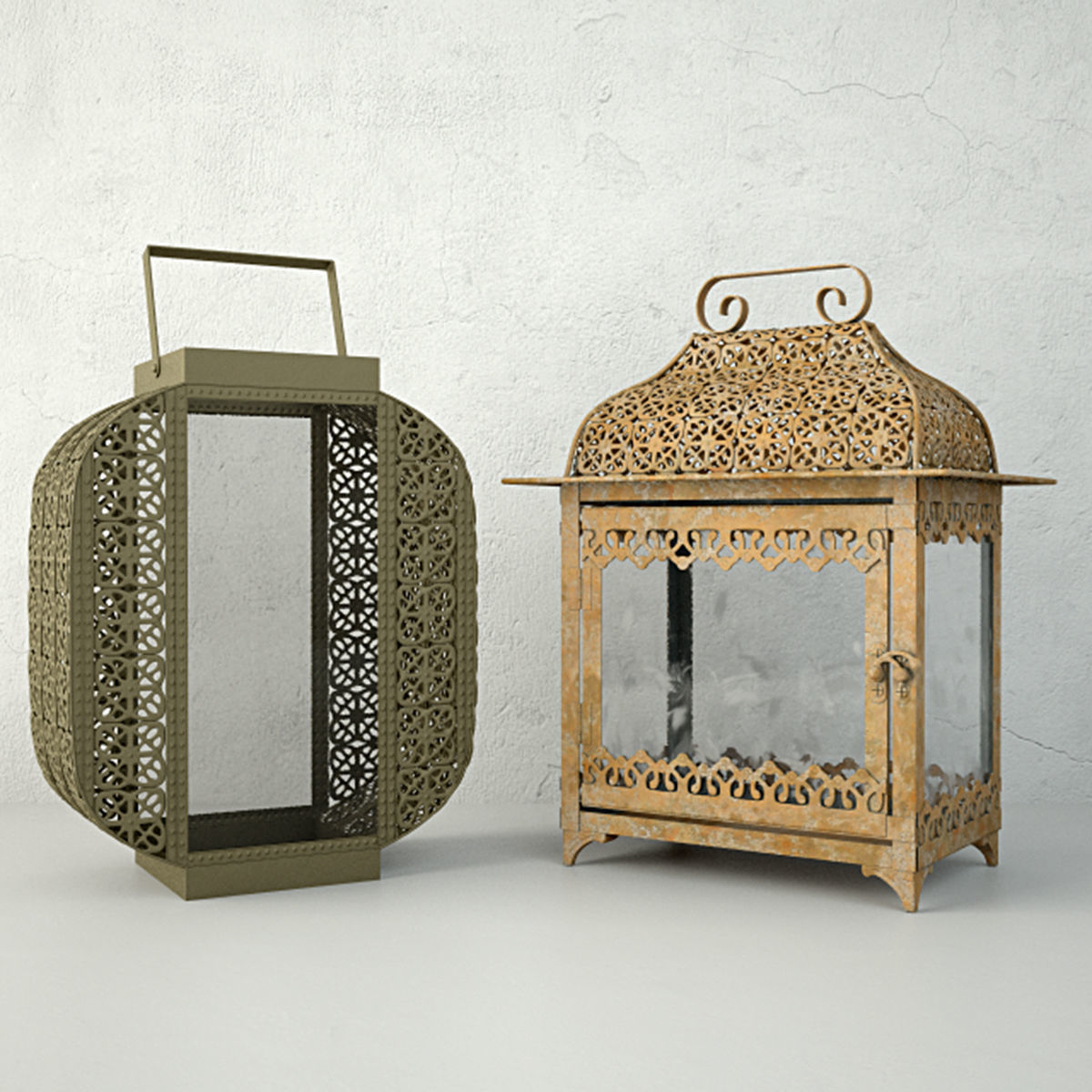Metal Lanterns 2 3D model_3