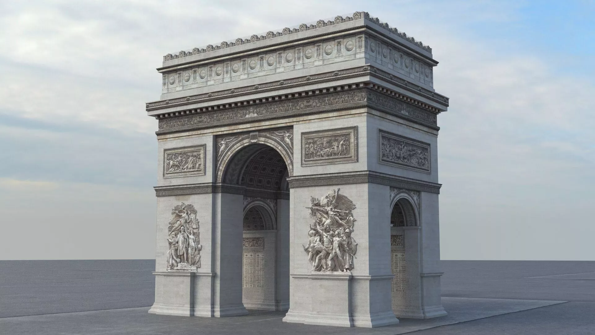 Arc De Triomphe PBR 3D model