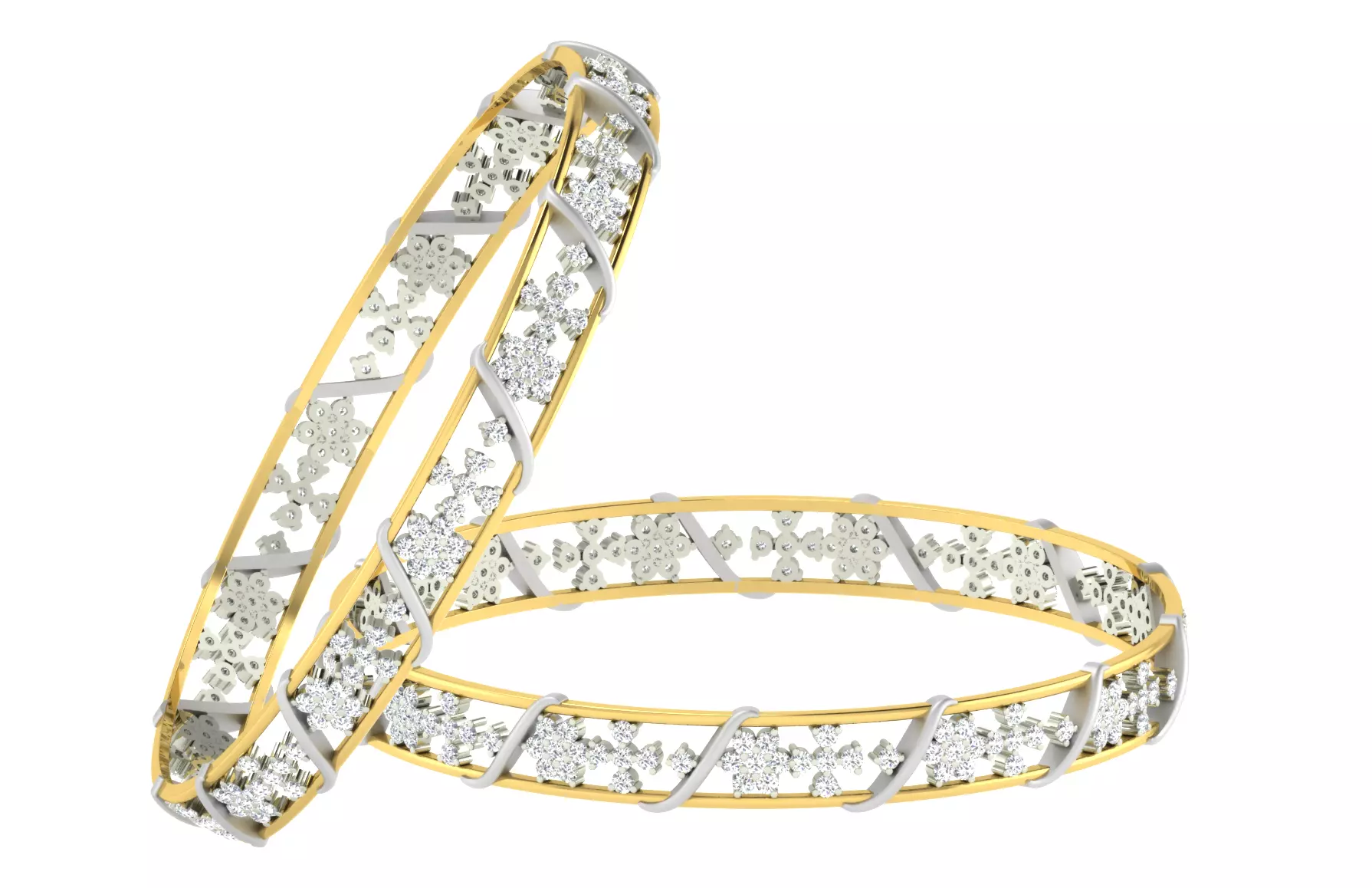 SILVER AND GOLD BANGLES 3D print model