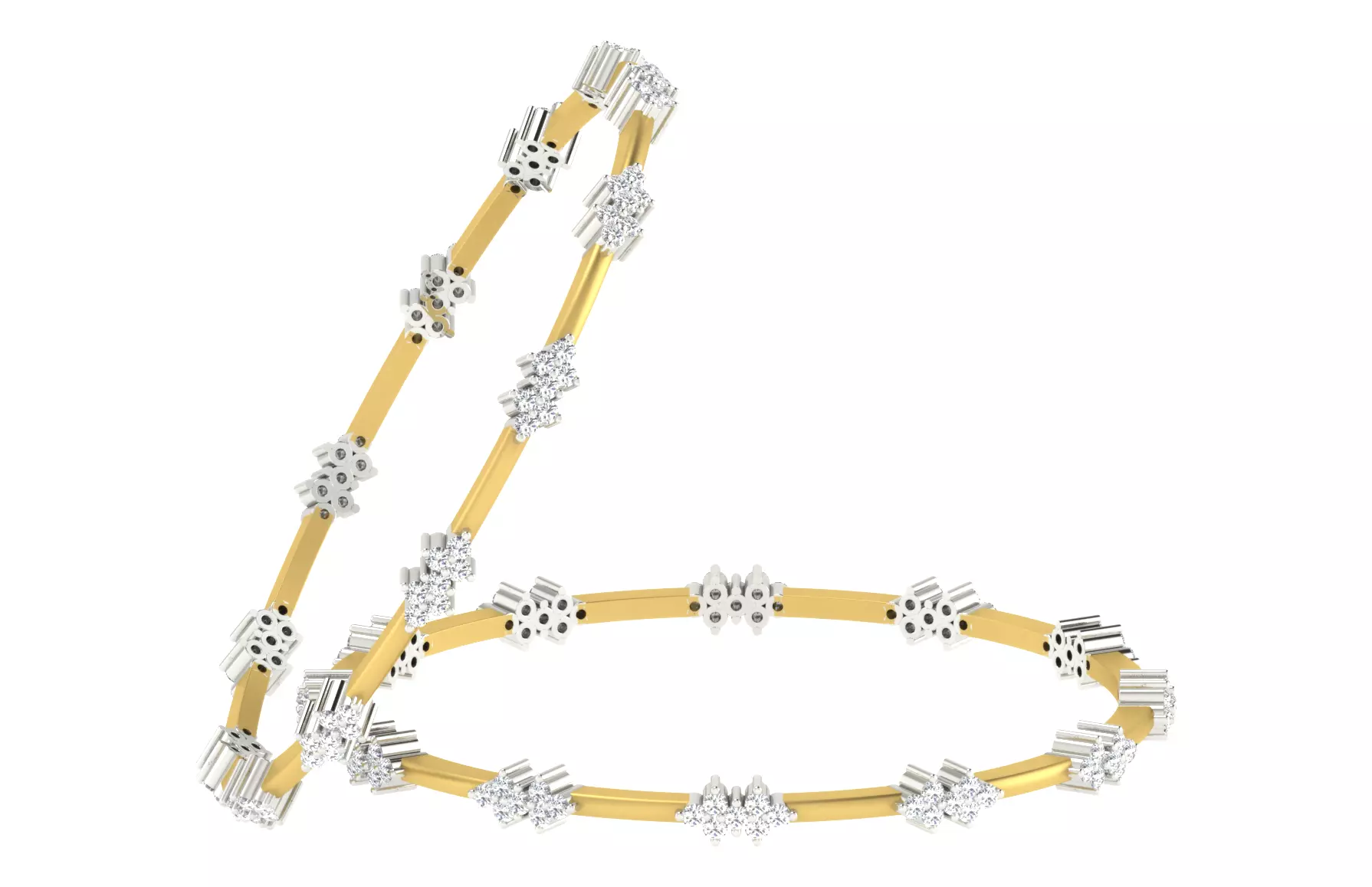 SILVER AND GOLD BANGLES 3D print model