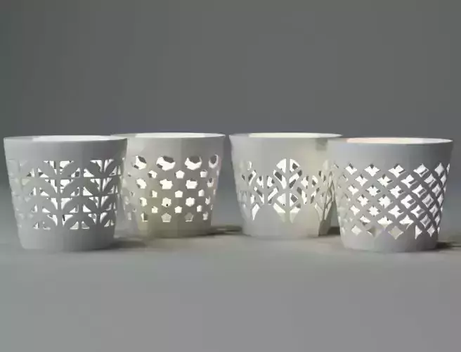 White Candle Holder Set