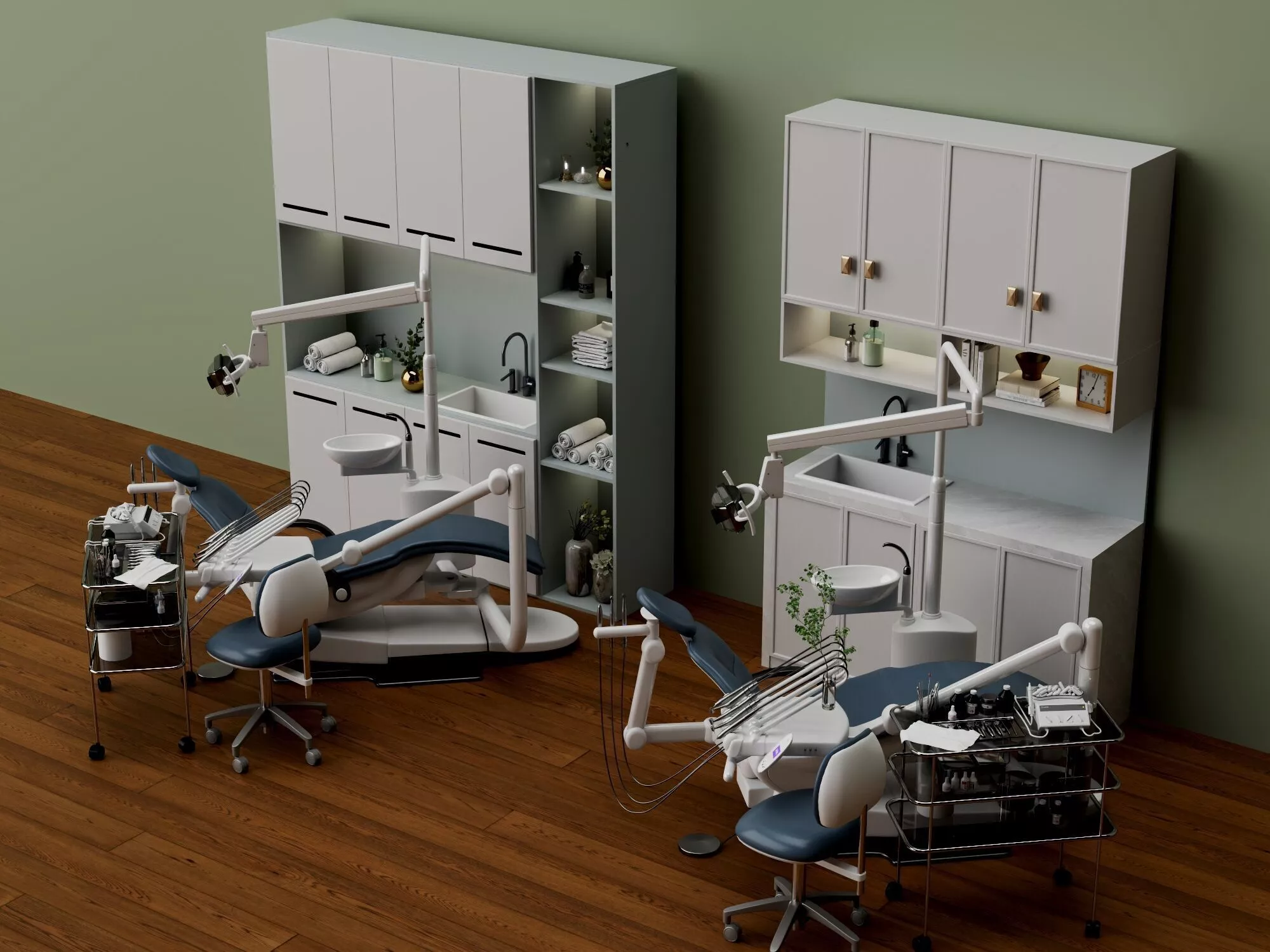 Modern Dental Clinic Treatment Room Low-poly 3D model