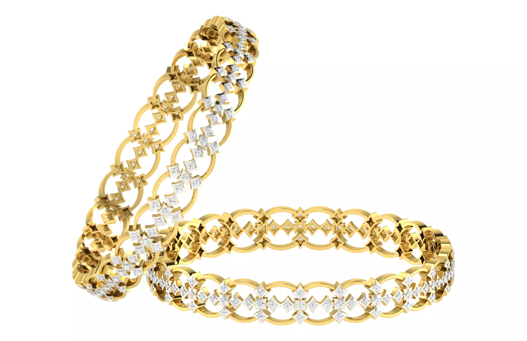 SILVER AND GOLD BANGLES 3D print model
