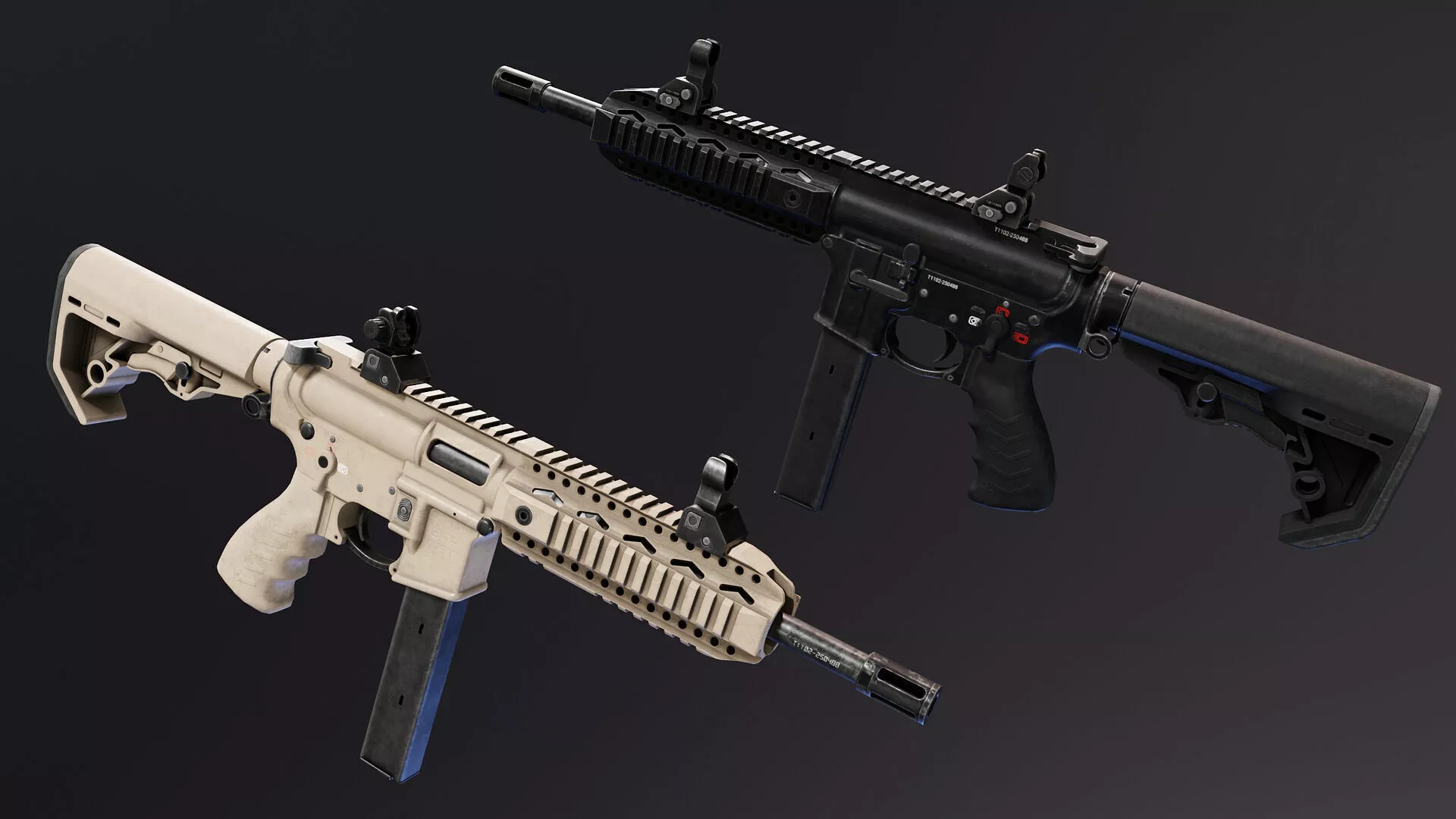SAR 109T SMG Low-poly 3D model