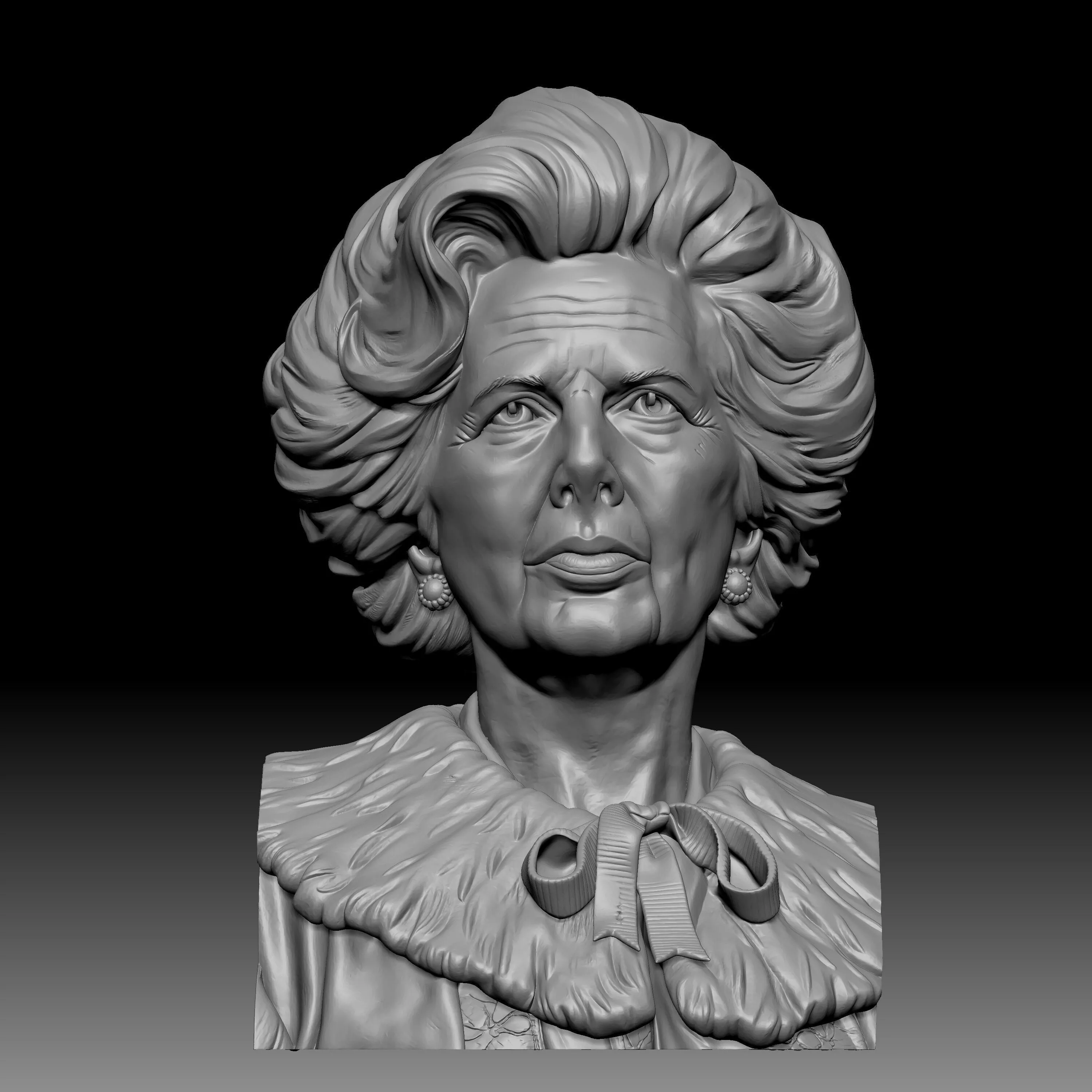 bust of Margaret Thatcher 3D print model