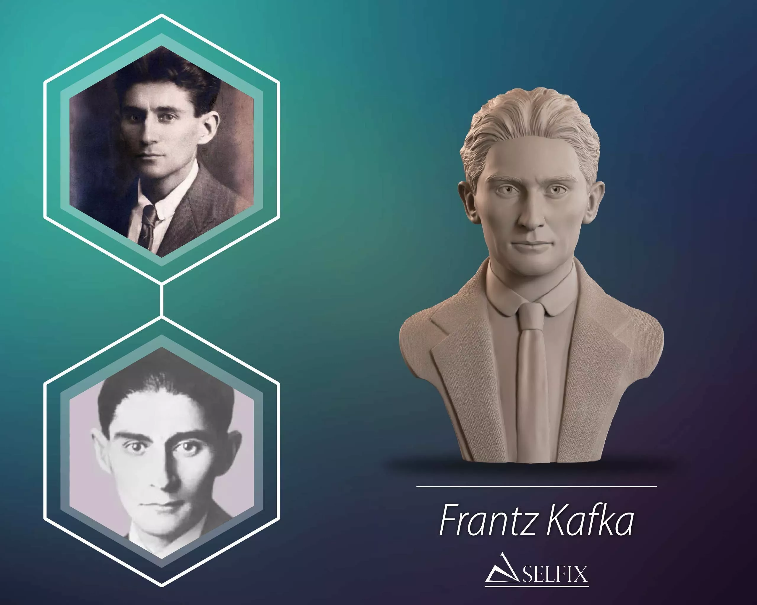 Franz Kafka Bust Sculpture 3D print model