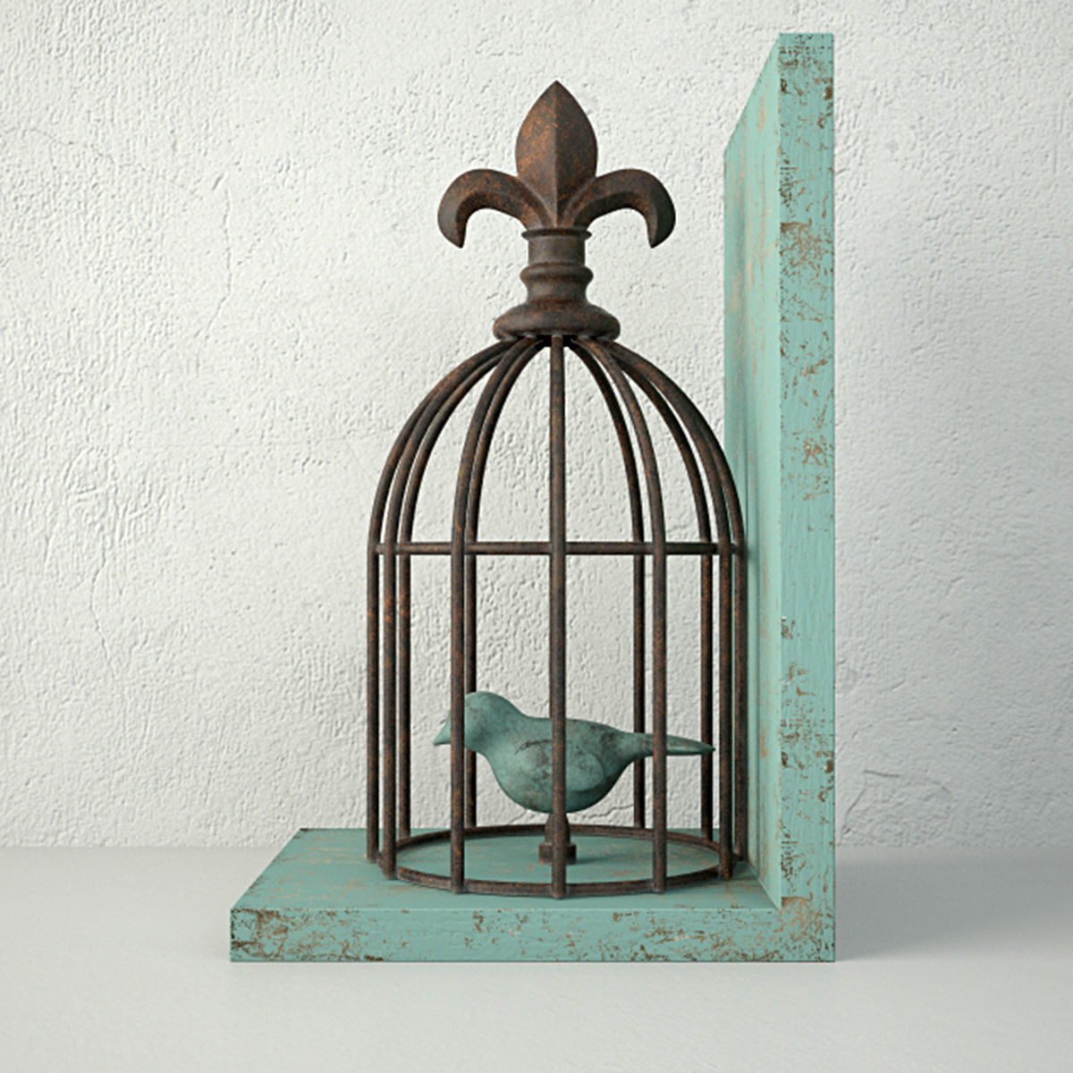 Birdcage Bookend 2 3D model_1