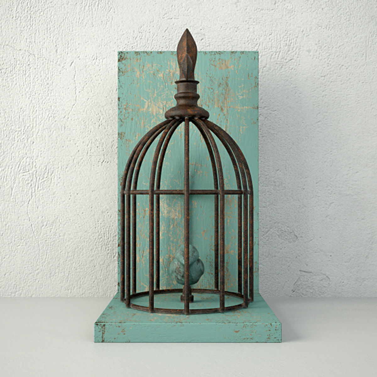 Birdcage Bookend 2 3D model_3