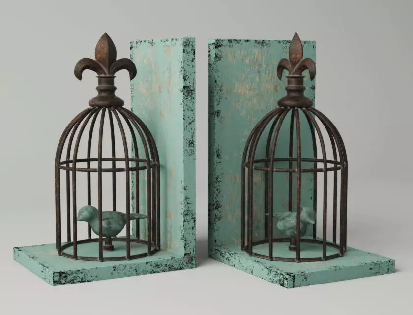 Birdcage Bookend 2 3D model_0