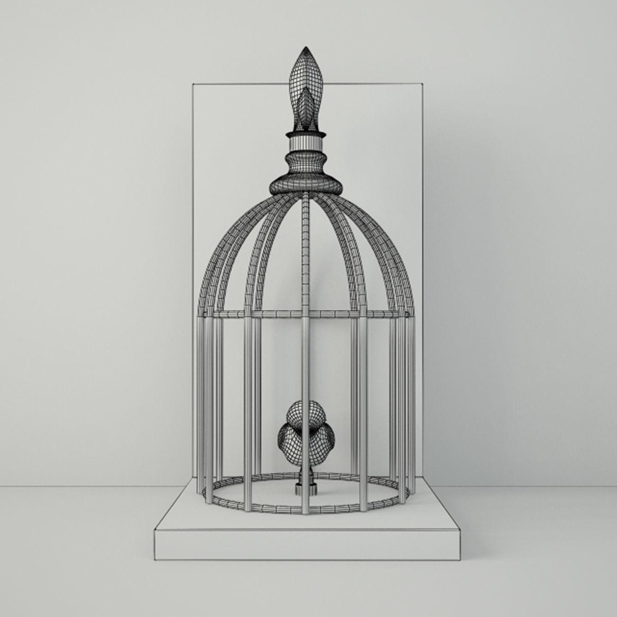 Birdcage Bookend 2 3D model_4