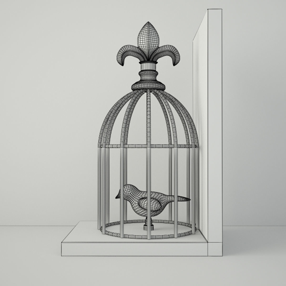 Birdcage Bookend 2 3D model_2