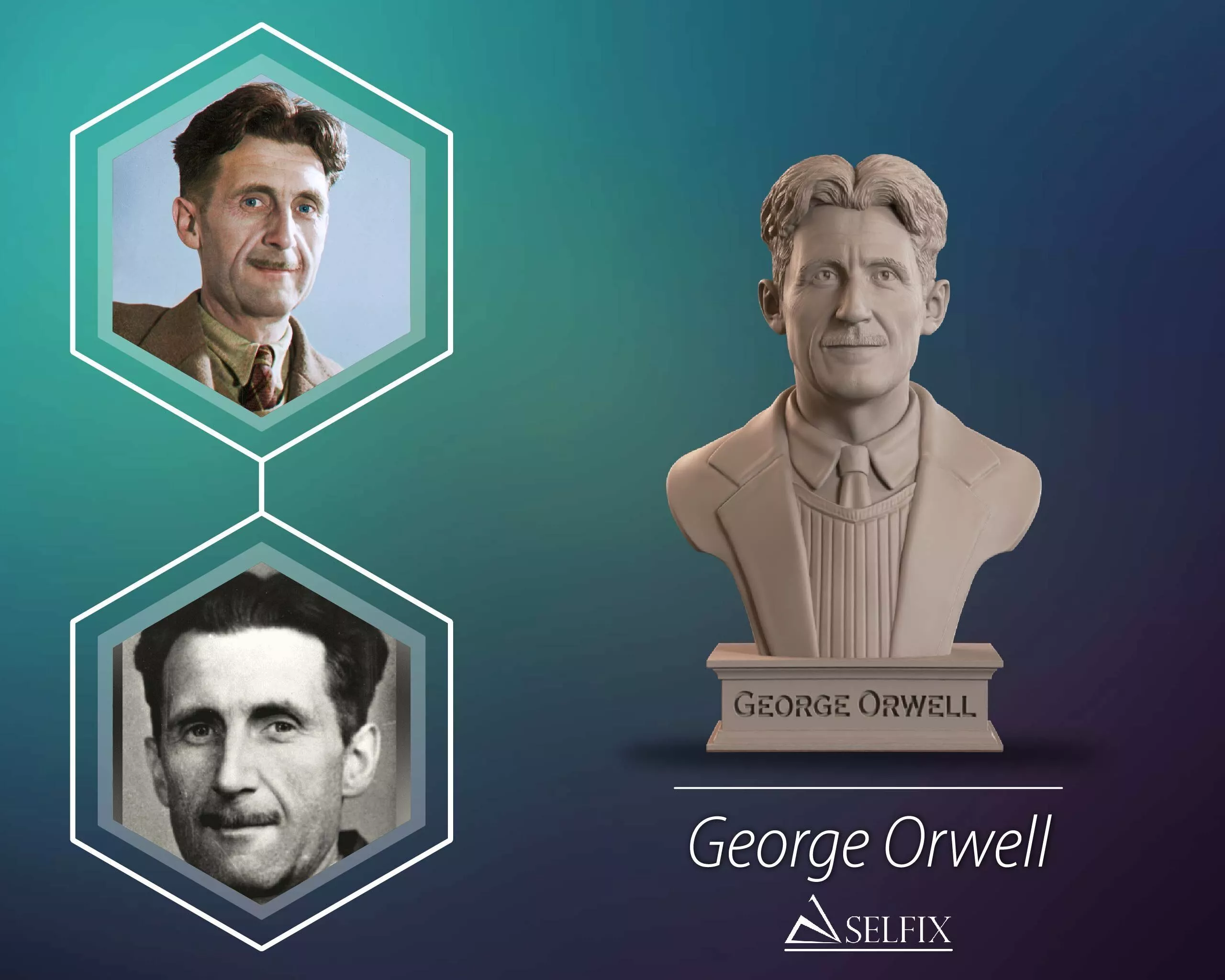 George Orwell Bust Sculpture 3D print model