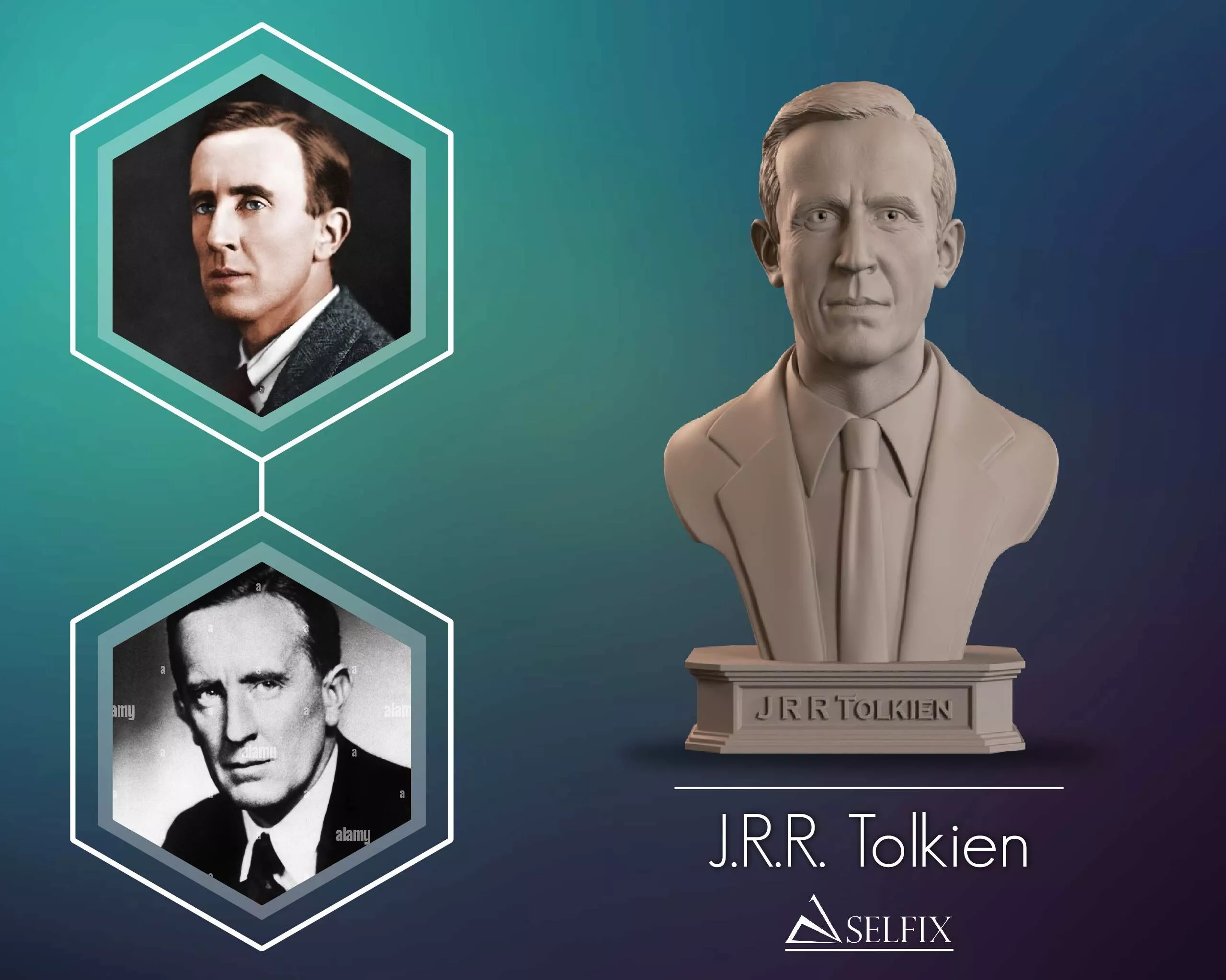 JRR Tolkien Bust Sculpture 3D print model