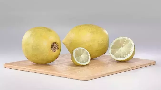 Lemon Photorealistic PBR Whole Half