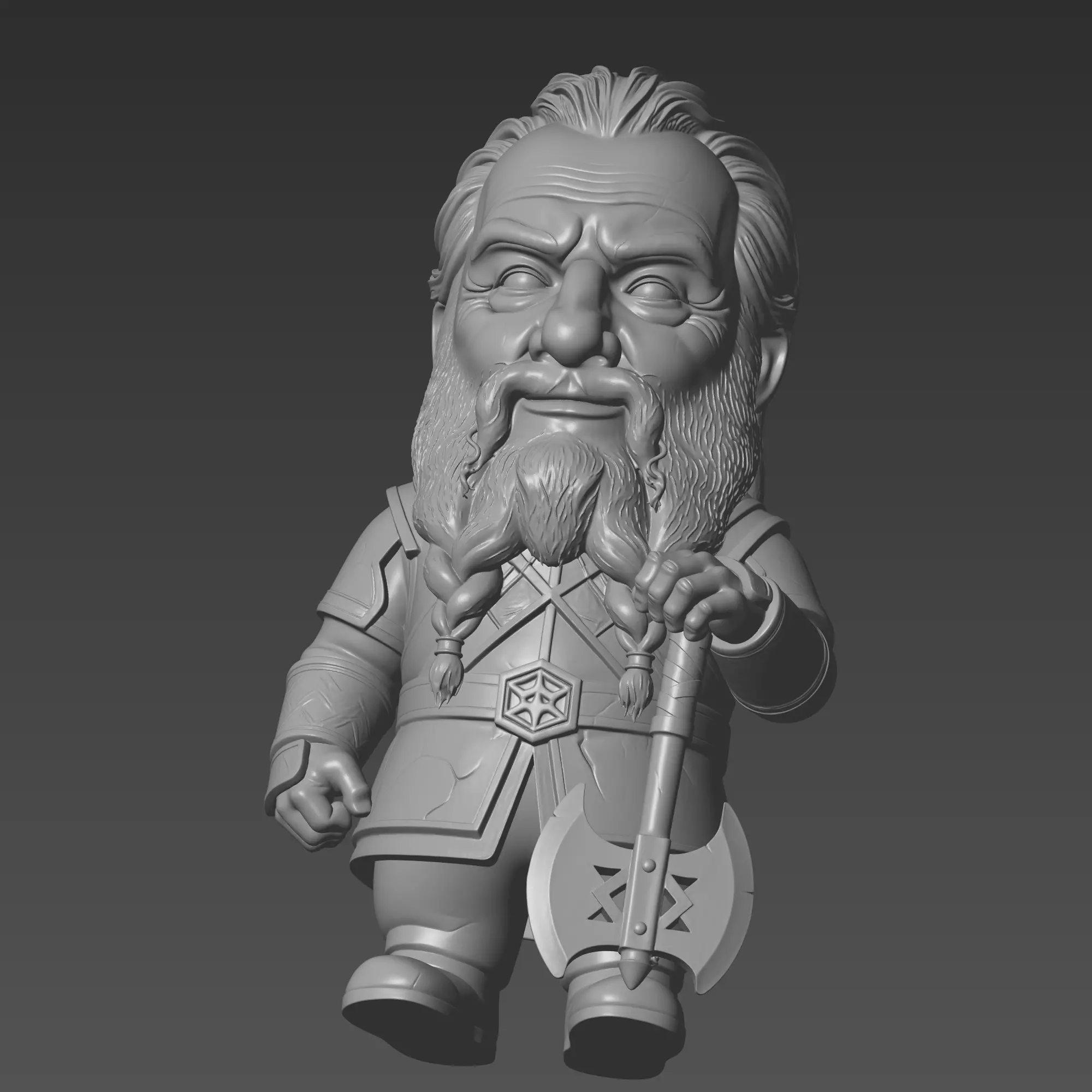 Gimli Dwarf 3D STL-Lord of the Rings Inspired Stylized Miniature 3D print model