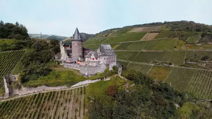 European Castle with Vinyard - Gaussian Splat