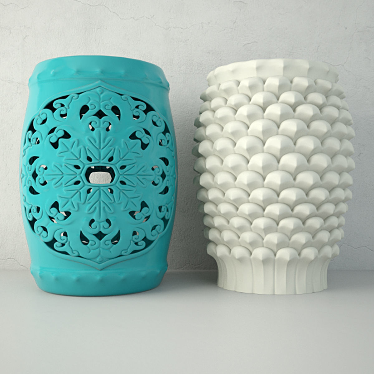 Ceramic Stools 3D model_1