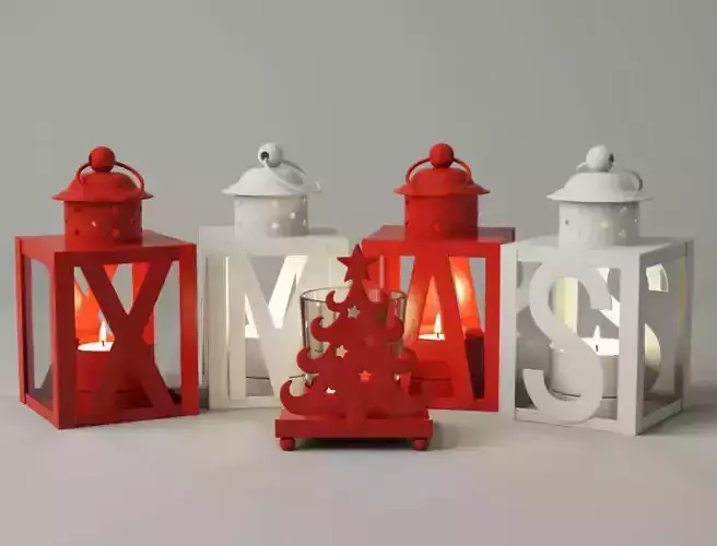 Christmas Lanterns and Tealight by ZARA HOME 3D model
