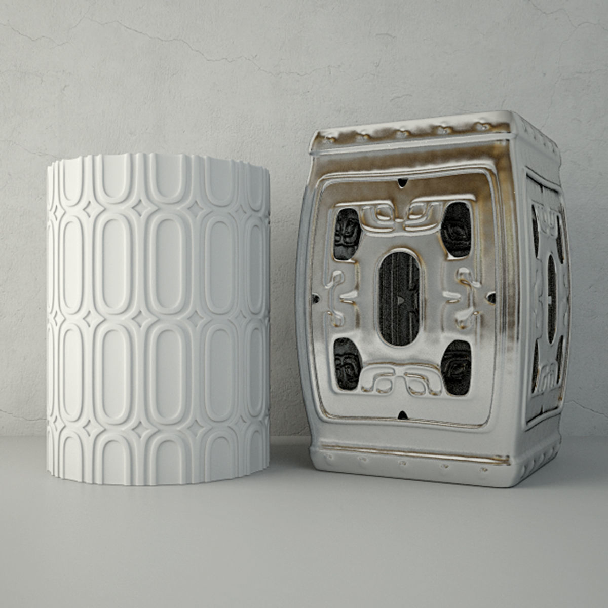 Garden Stools 3 3D model_1