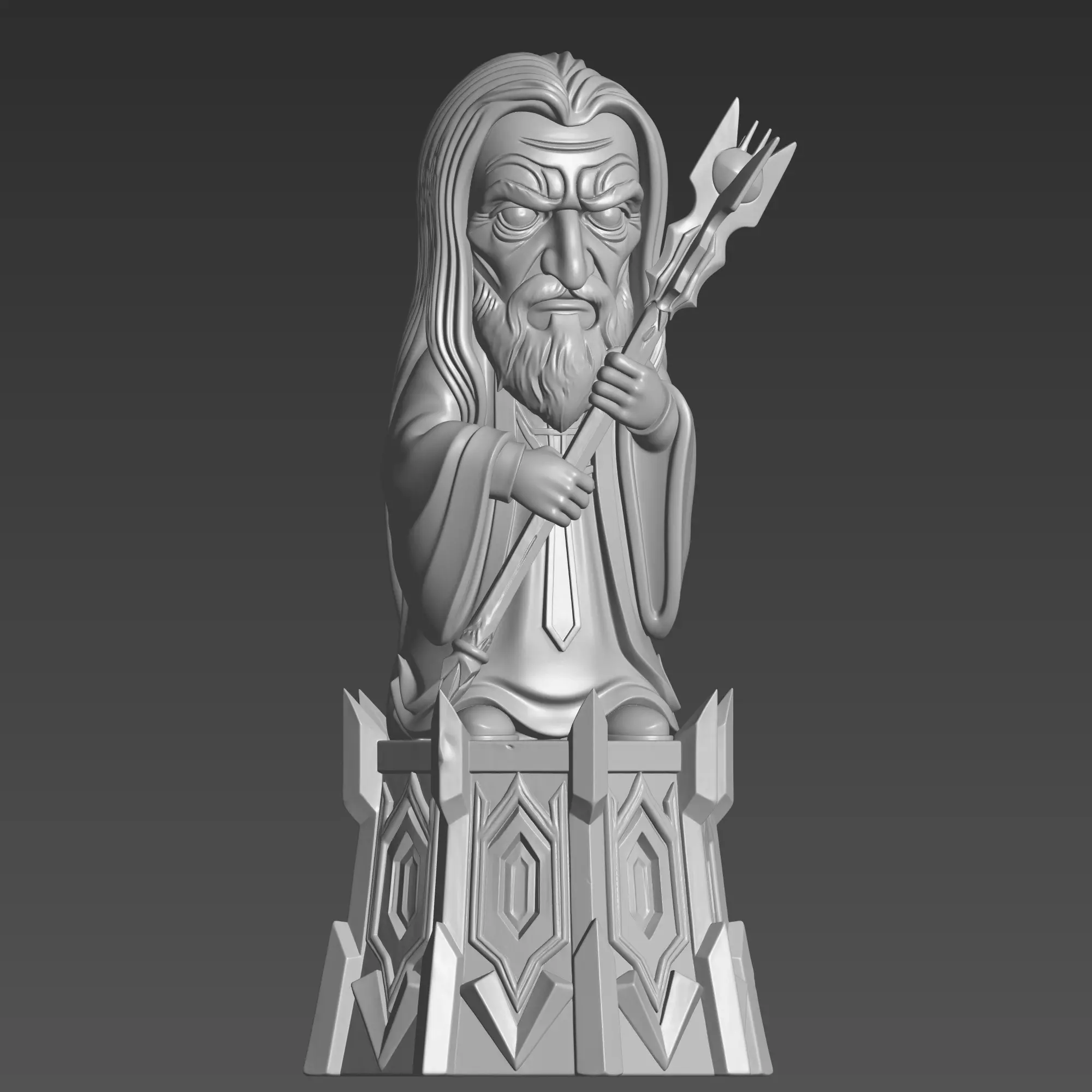 Lord of the Kings Saruman Miniature-Cartoon Wizard 3D STL File 3D print model