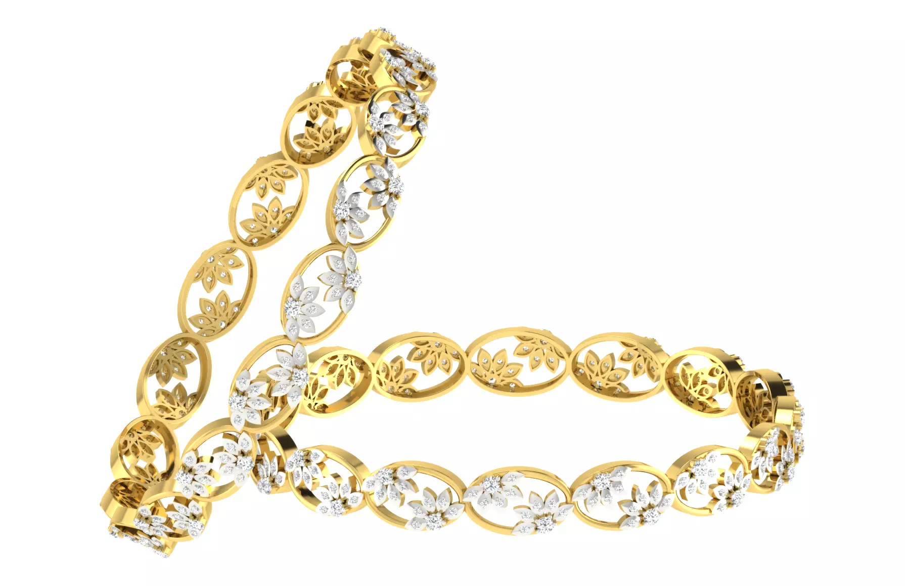 SILVER AND GOLD BANGLES 3D print model