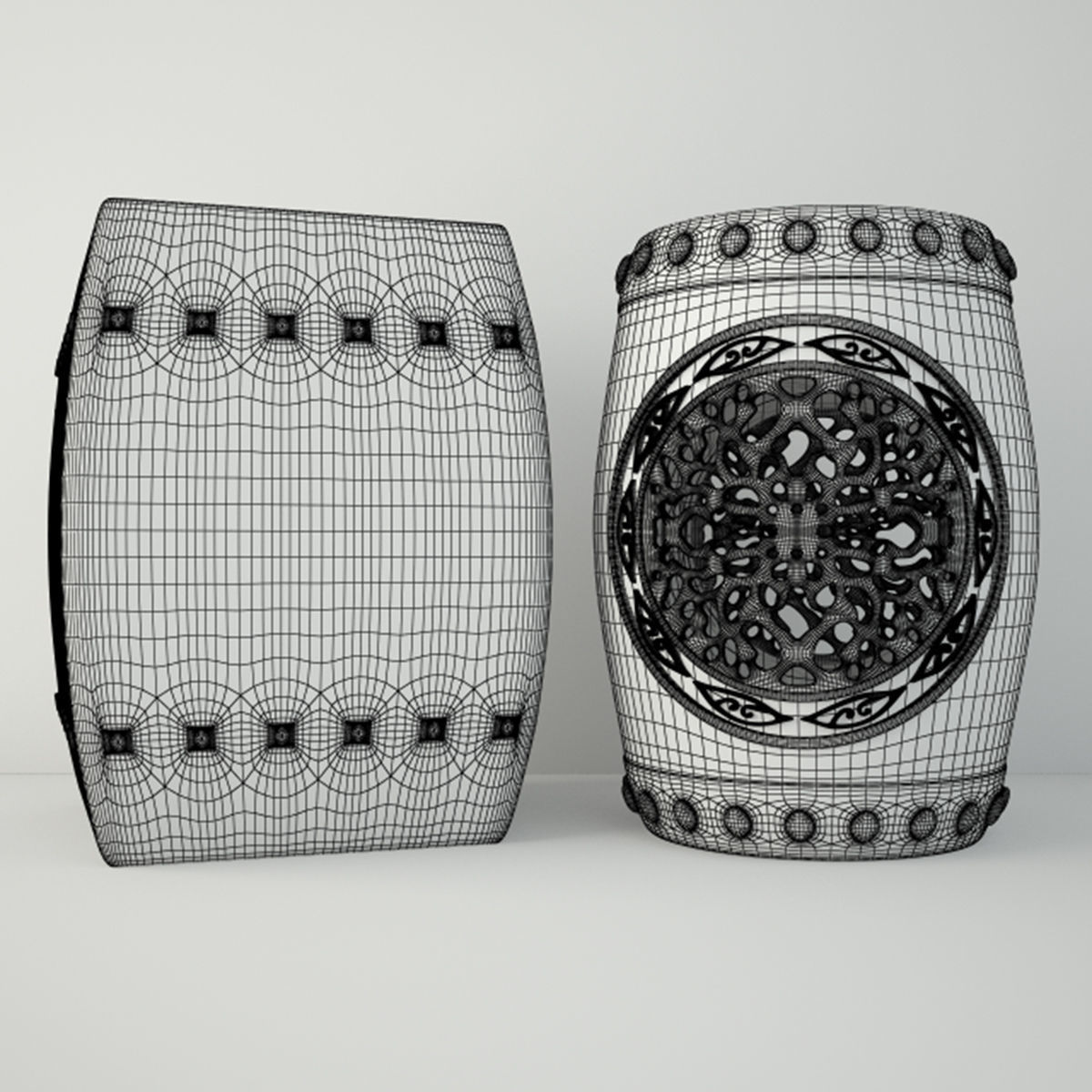 Garden Stools 4 3D model_2