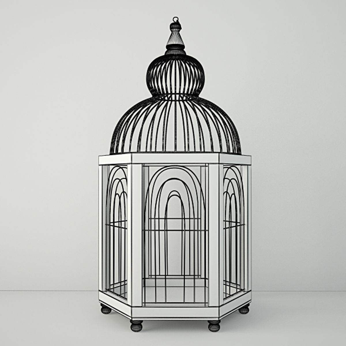 Hexi Decorative Cage by ZARA HOME 3D model_4