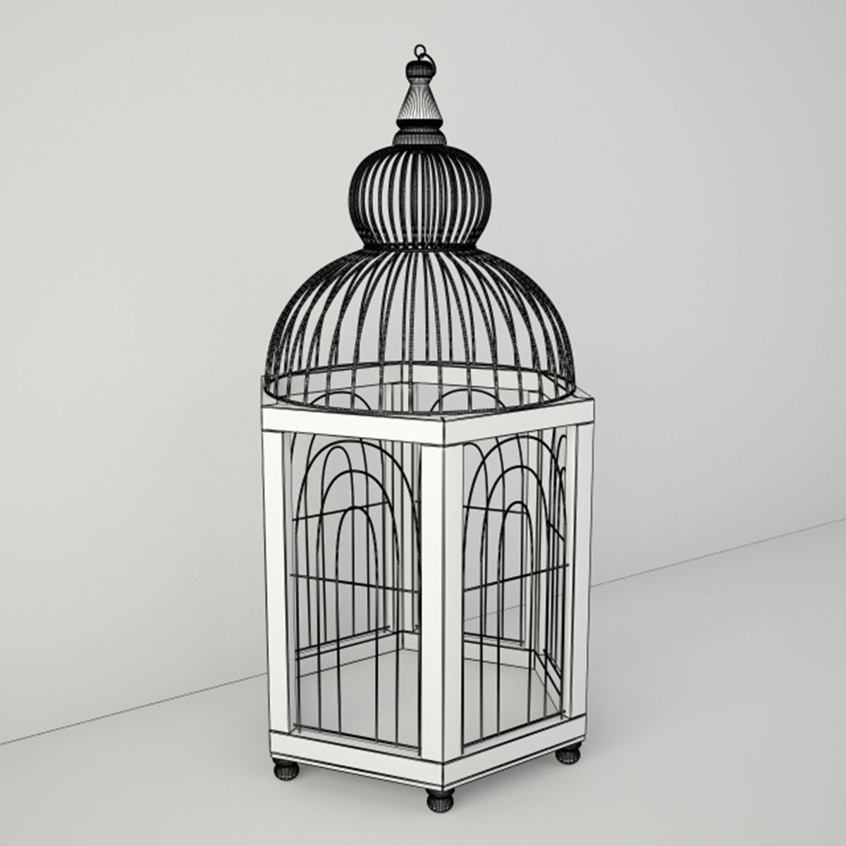 Hexi Decorative Cage by ZARA HOME 3D model_2
