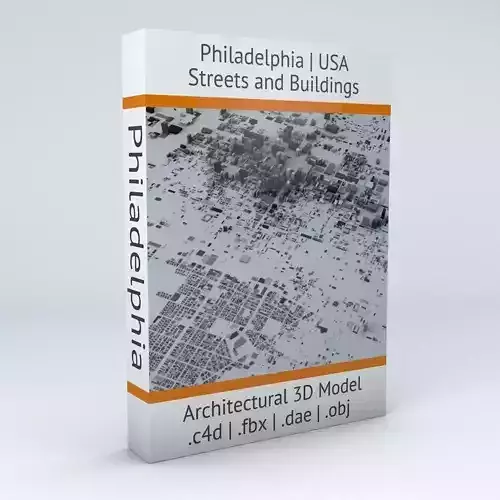 Philadelphia Downtown Streets and Buildings 3D model Philadelphia Downtown Streets and Buildings 3D model