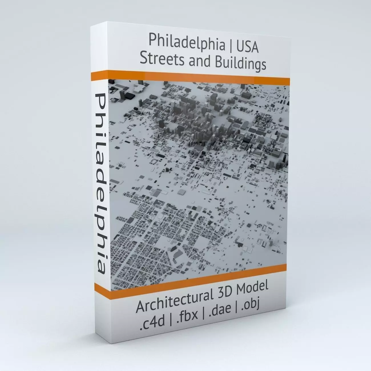 Philadelphia Downtown Streets and Buildings 3D model_0