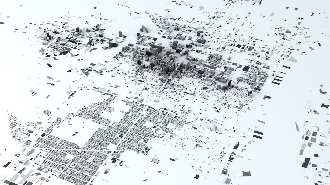 Philadelphia Downtown Streets and Buildings 3D model_1