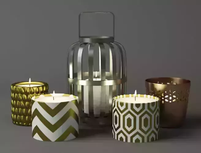 Lantern candles and candleholder by HM Home